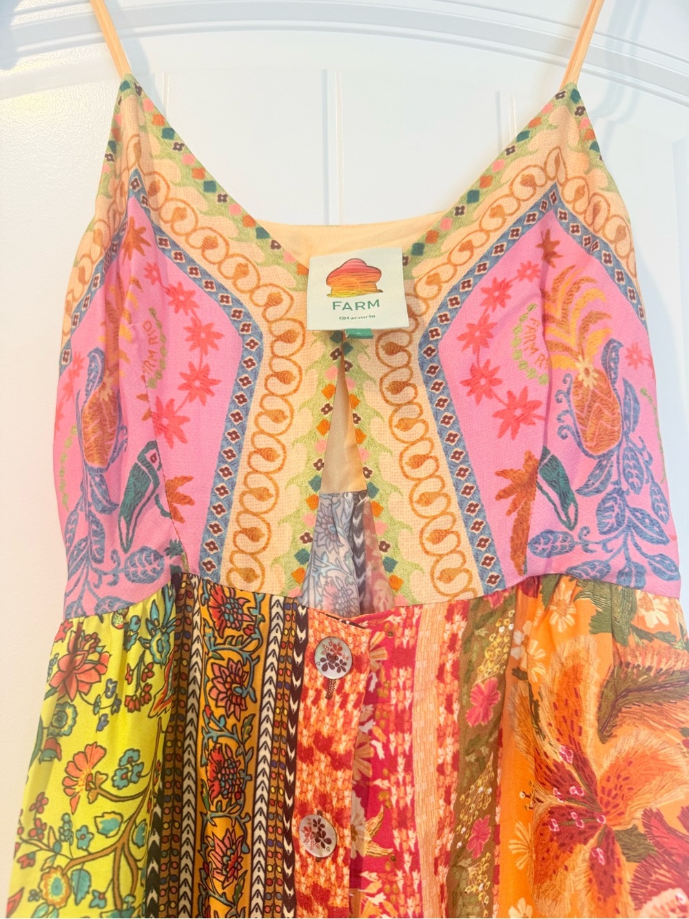 Farm Rio Mixed Scarves Midi Dress - Picture 3 of 8